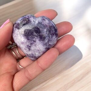 Beautiful polished amethyst heart stone
